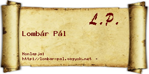Lombár Pál névjegykártya